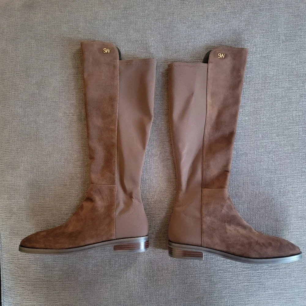 Stuart Weitzman Women's Keelan Suede And Neoprene Knee Boots Size 8.5 - Picture 10 of 16